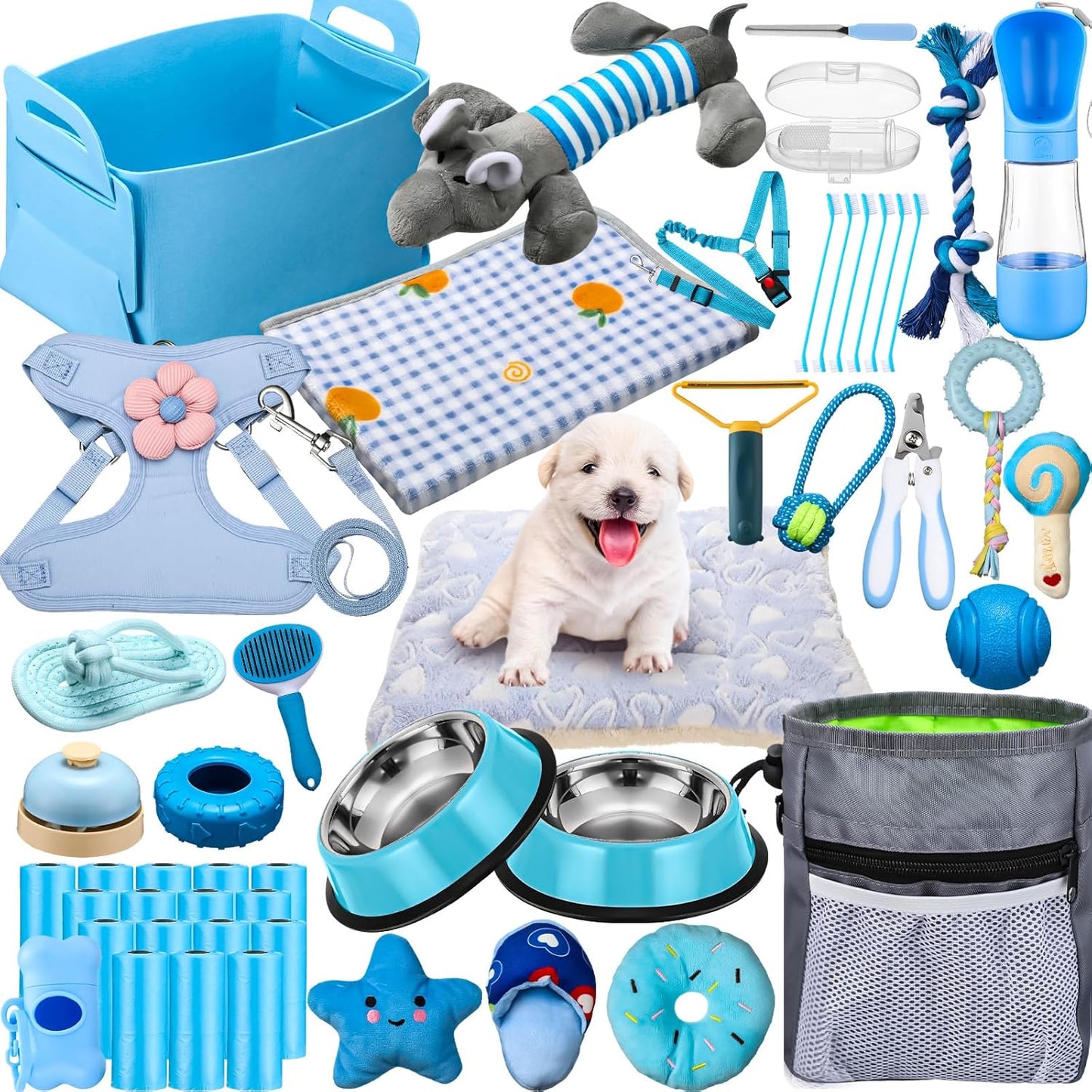 Puppy Supplies Starter Kit for Small Dogs - 50 Essential Items