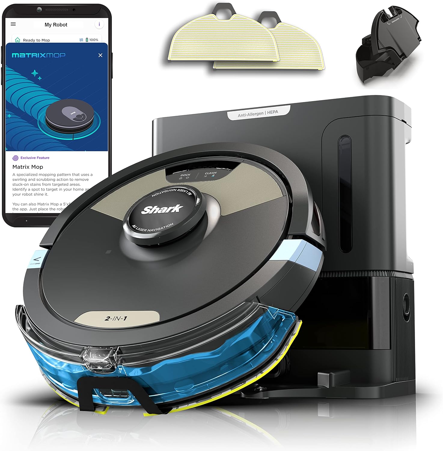 Shark Robot Vacuum & Mop Combo with Powerful Suction and More