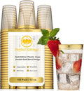 Perfect Settings 100 Clear Cups with Gold Rim - Elegant Disposable
