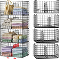 4-Tier Closet Organizers and Storage Shelves with Divider - Stackable