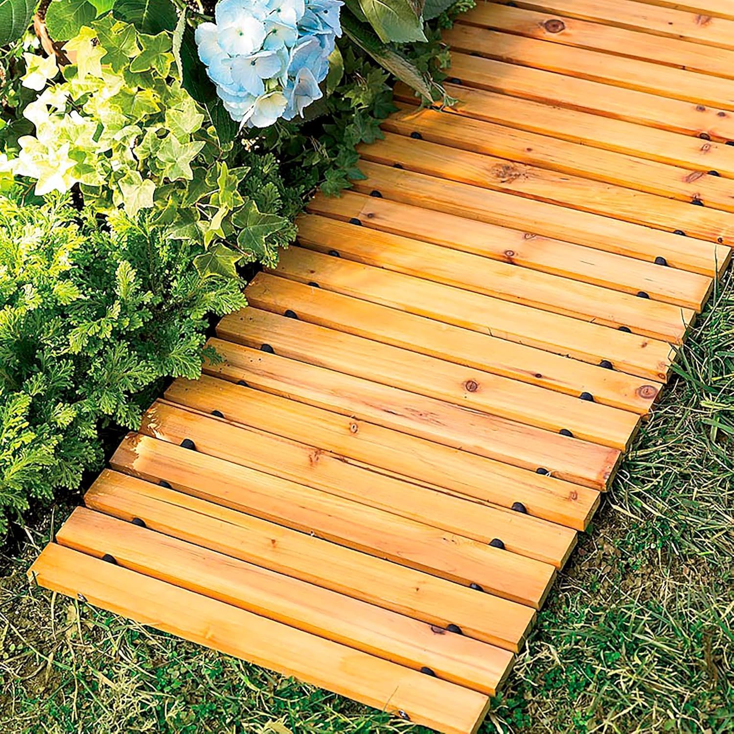 6ft Straight Outdoor Wooden Pathway for Garden and Events