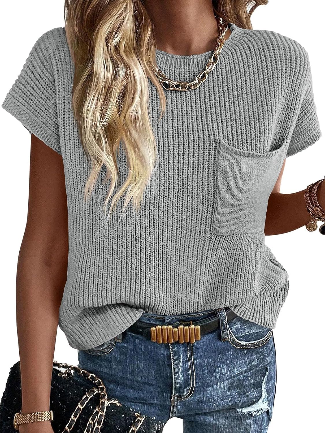 Imily Bela Summer Fall Short Sleeve Sweater for Women 2025