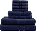 Madison Park 800GSM 8-Piece Cotton Towel Set - Spa Soft & Absorbent