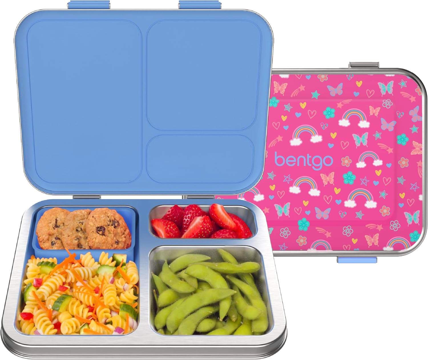 Bentgo Kids Stainless Steel Lunch Box for School - 3 Compartments