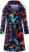 Funnycokid Boys Hooded Fleece Bathrobe Flannel Pajamas - Soft Warm