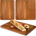 Acacia Wood Cutting Board Set 6-Pack 14in x 10in - Reversible Serving