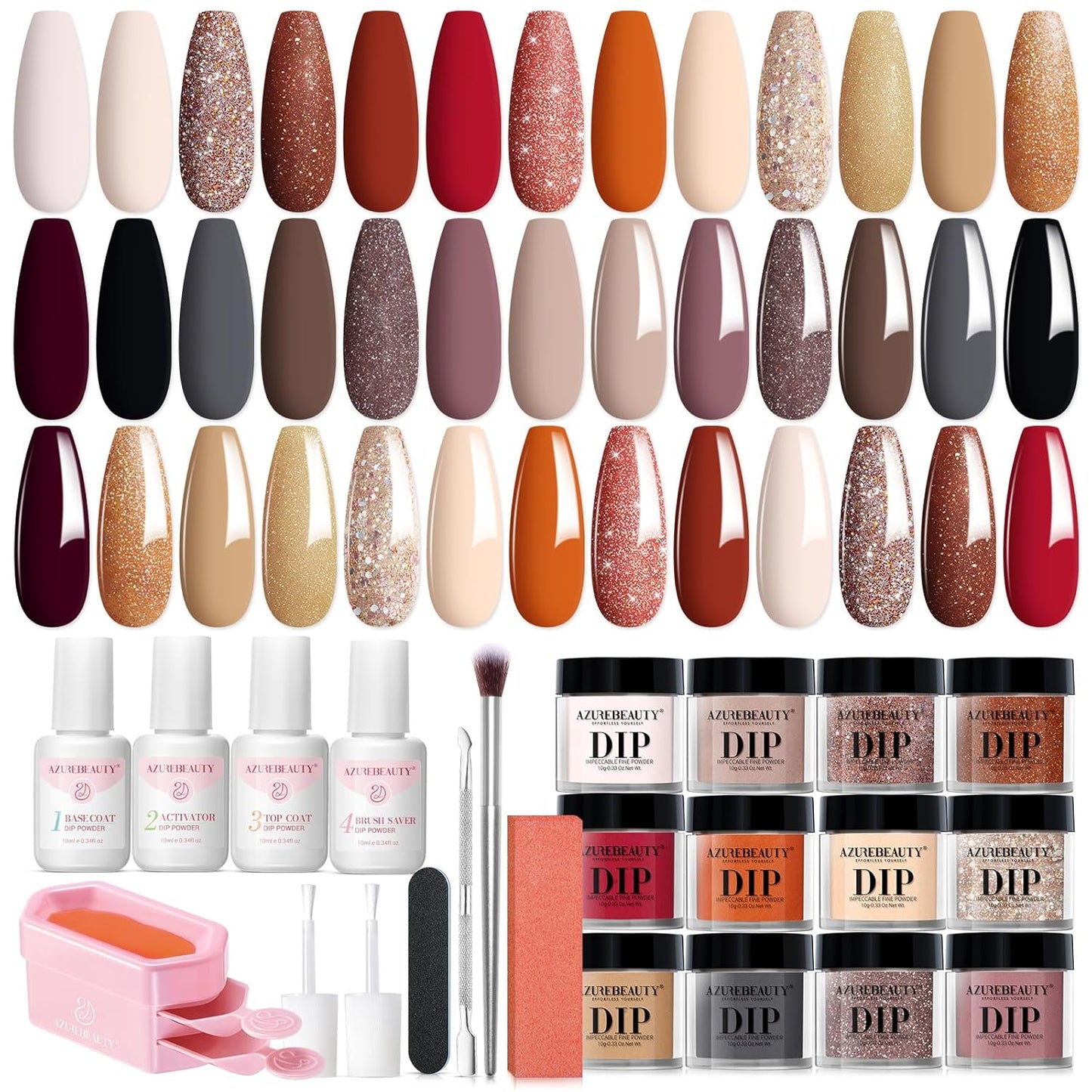 AZUREBEAUTY Fall Dip Powder Nail Kit for Stunning Manicure