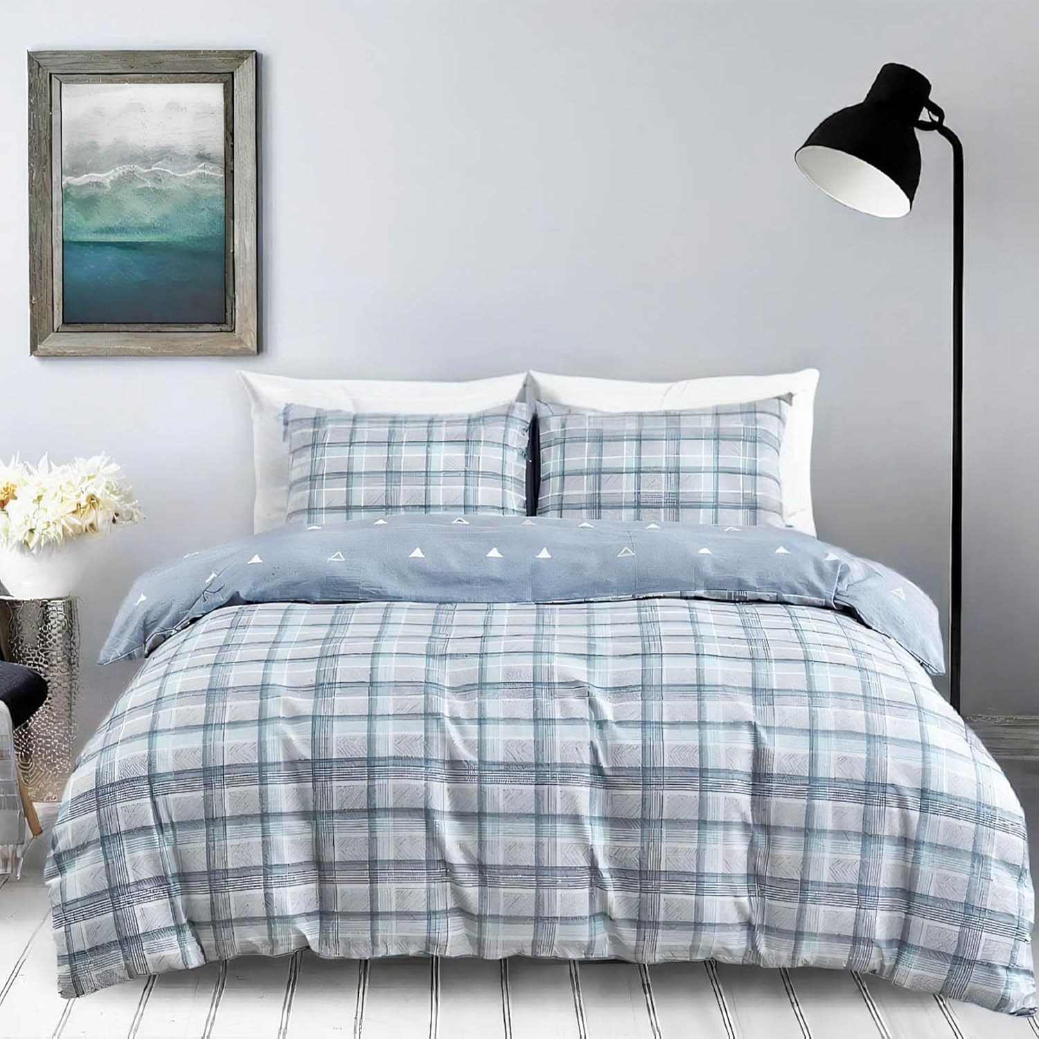 SLEEPBELLA Queen Size Comforter Set with Grey Buffalo Pattern