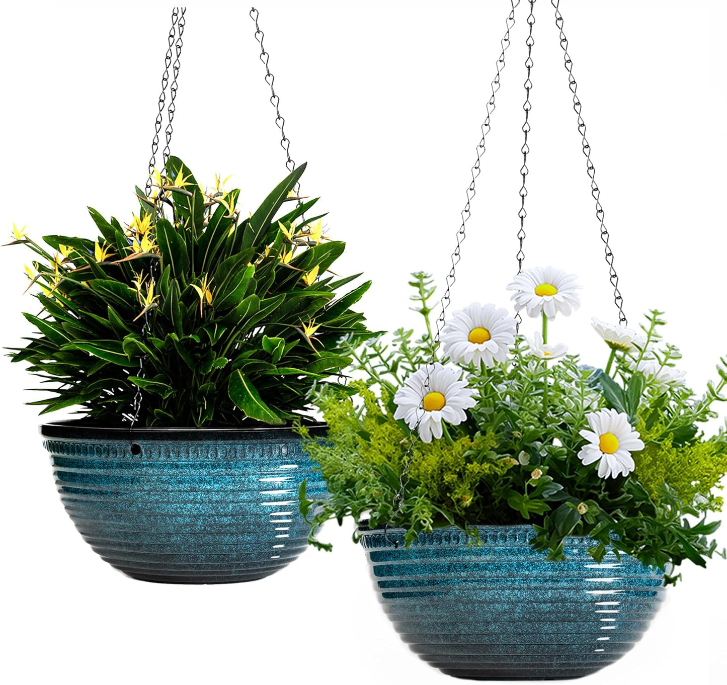 12 inch Large Hanging Planters for Indoor Outdoor Plants Set of 2