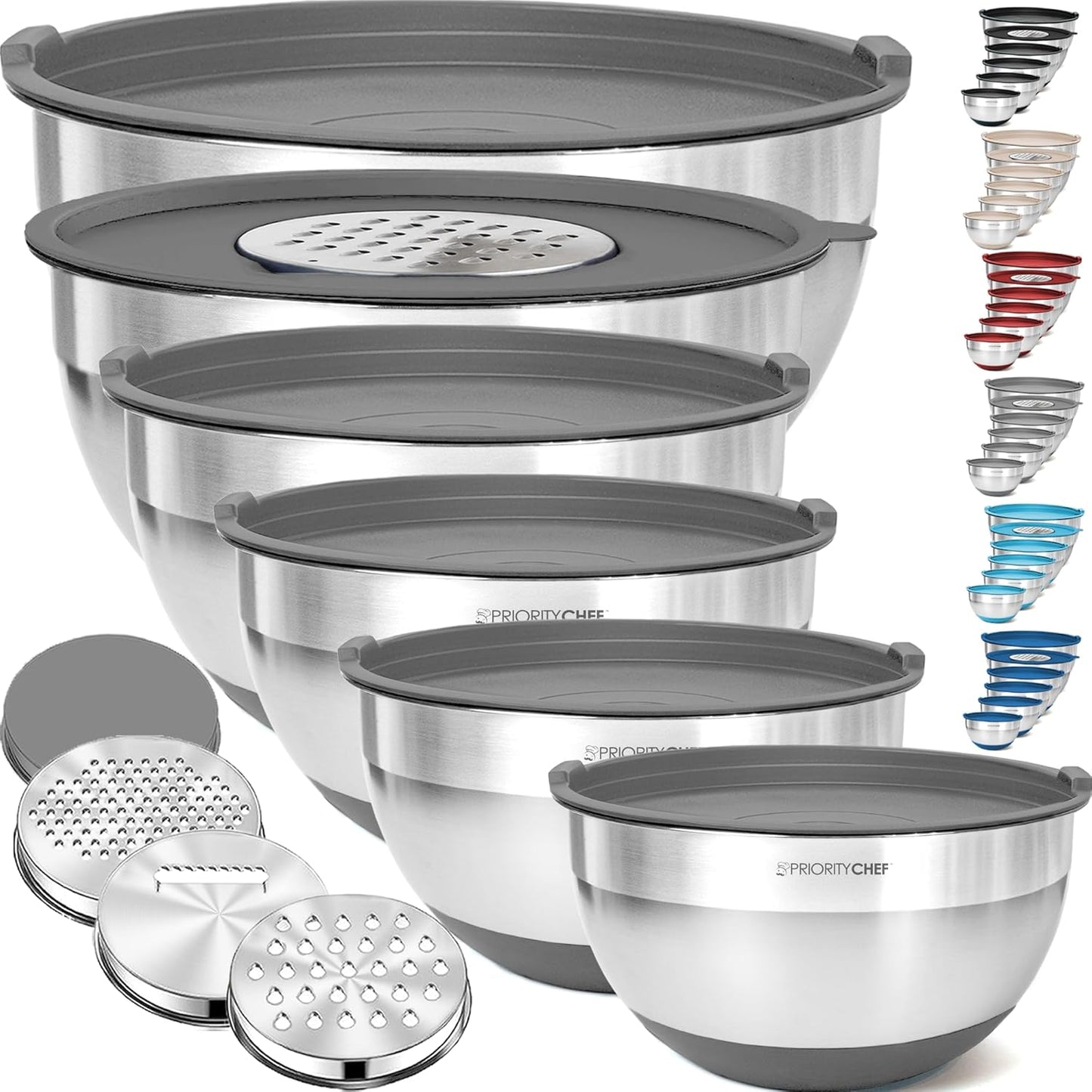 Priority Chef 6Pc Large Mixing Bowls Set with Airtight Lids