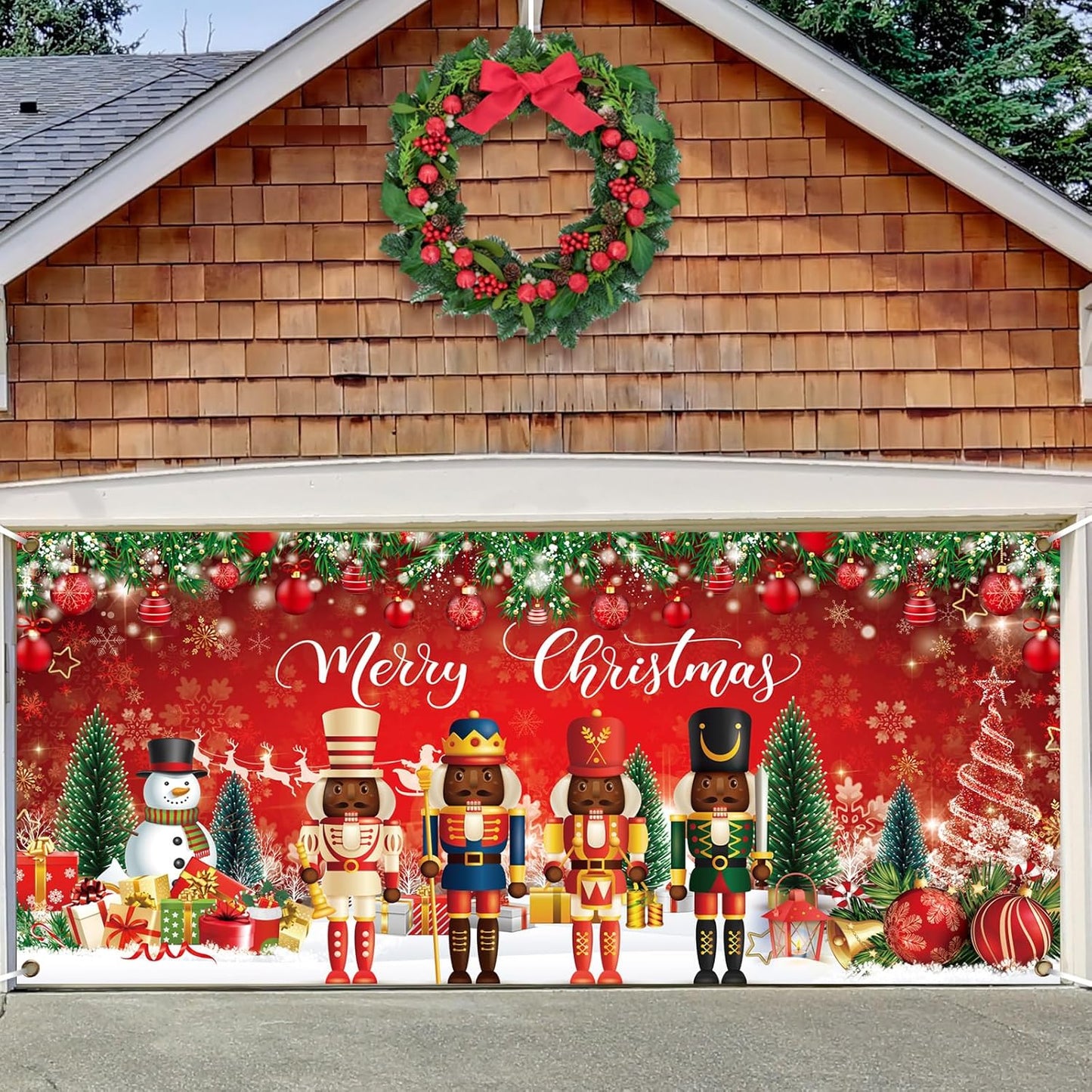 Preboun Black Nutcracker Christmas Garage Door Decoration