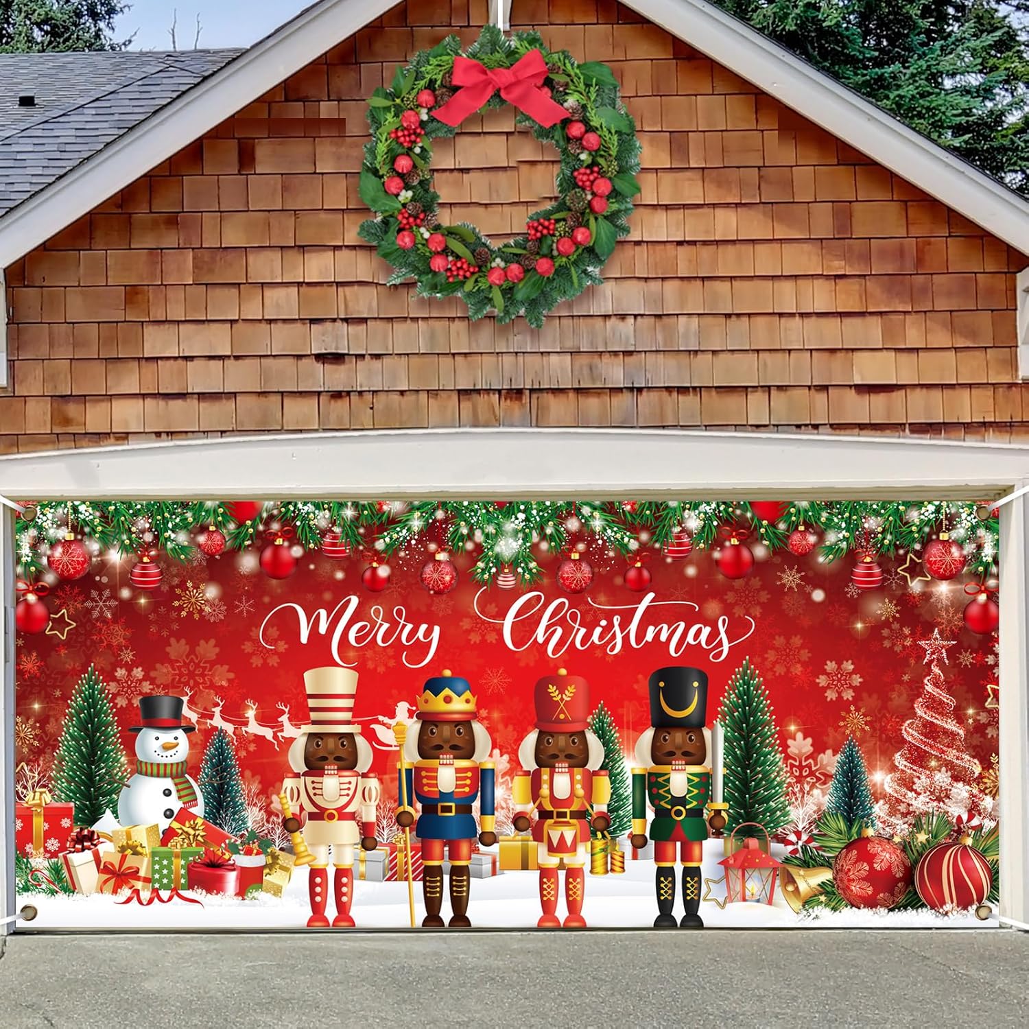 Preboun Black Nutcracker Christmas Garage Door Decoration