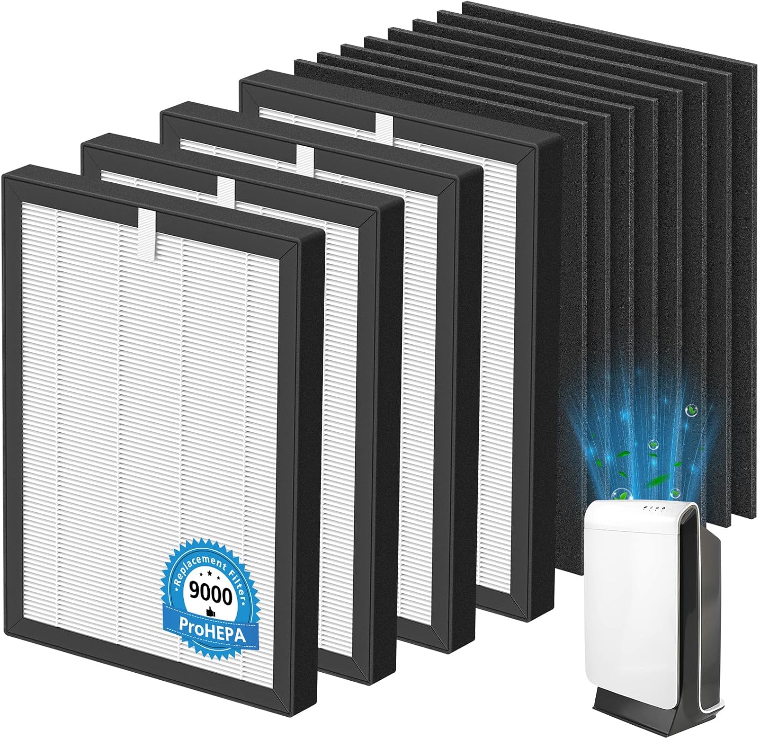 ProHEPA 9000 Replacement Filters for VEVA Air Purifiers, 4 Pack