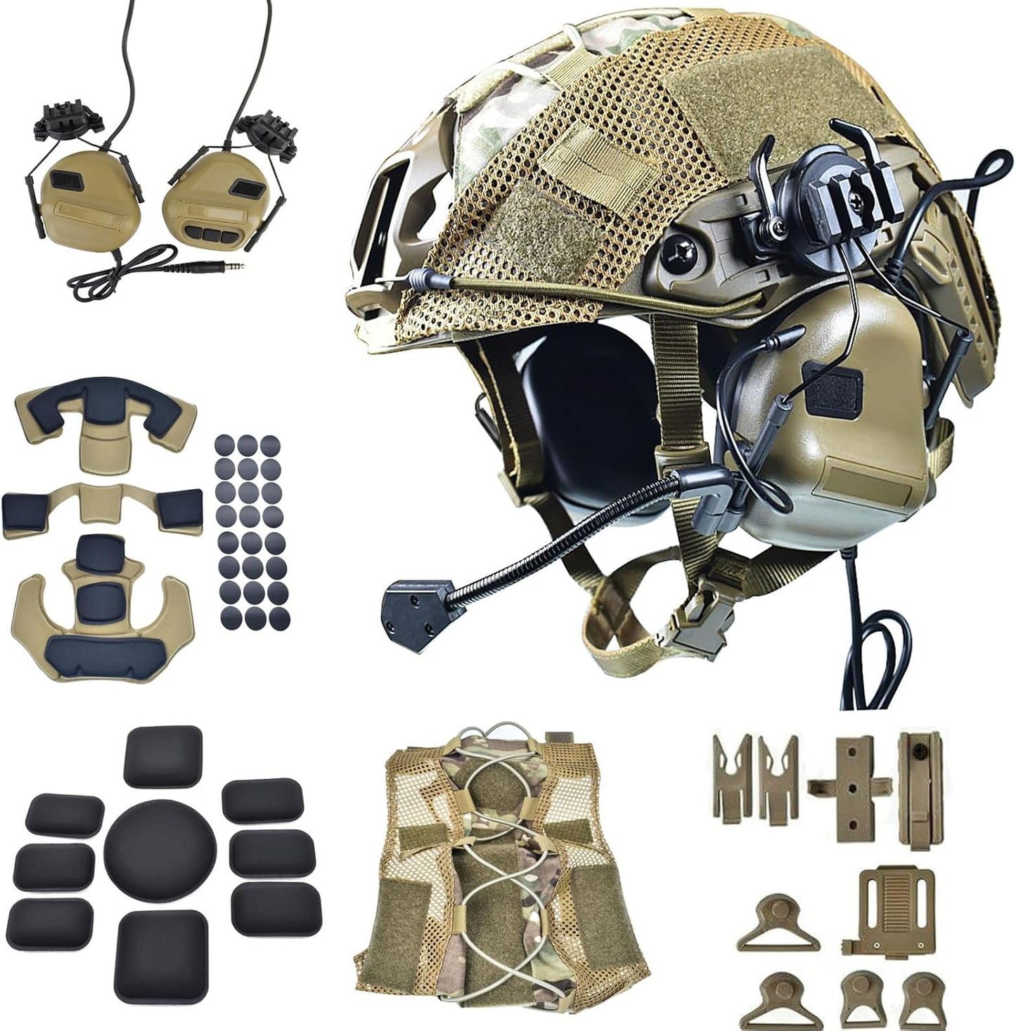 Fast Helmet Set with Military Headset - Ultimate Protection