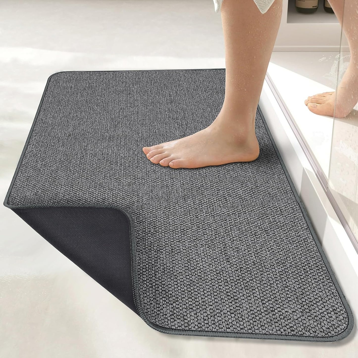 Ultra Thin Bath Mat for Bathroom, Non-Slip Quick Dry Rug