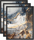 Engineered Wood 18x22 Picture Frame Set of 3 for Photos