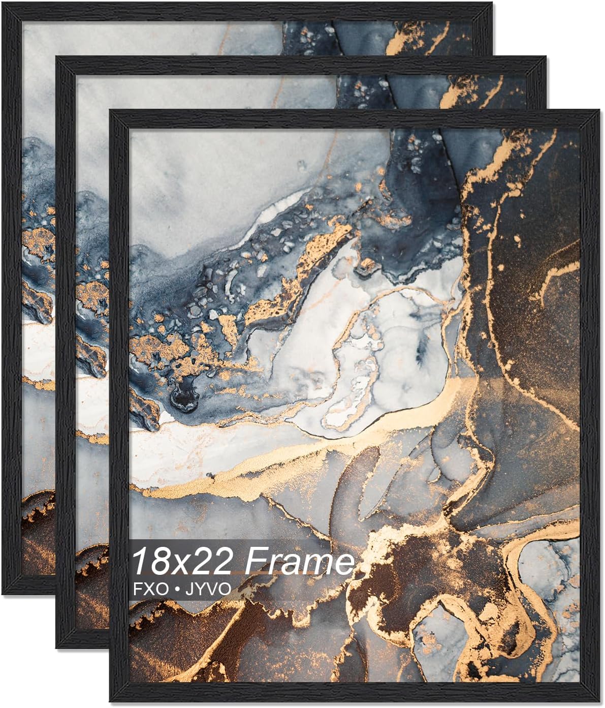Engineered Wood 18x22 Picture Frame Set of 3 for Photos