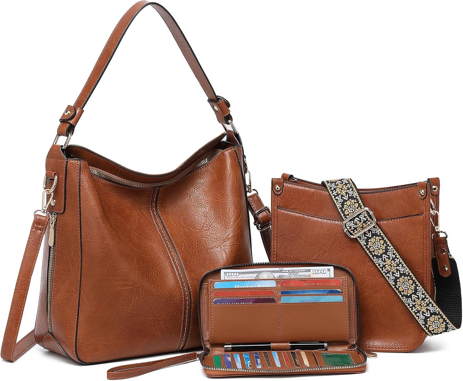 Purses for Women 3PCS Set: Stylish Leather Crossbody Bags