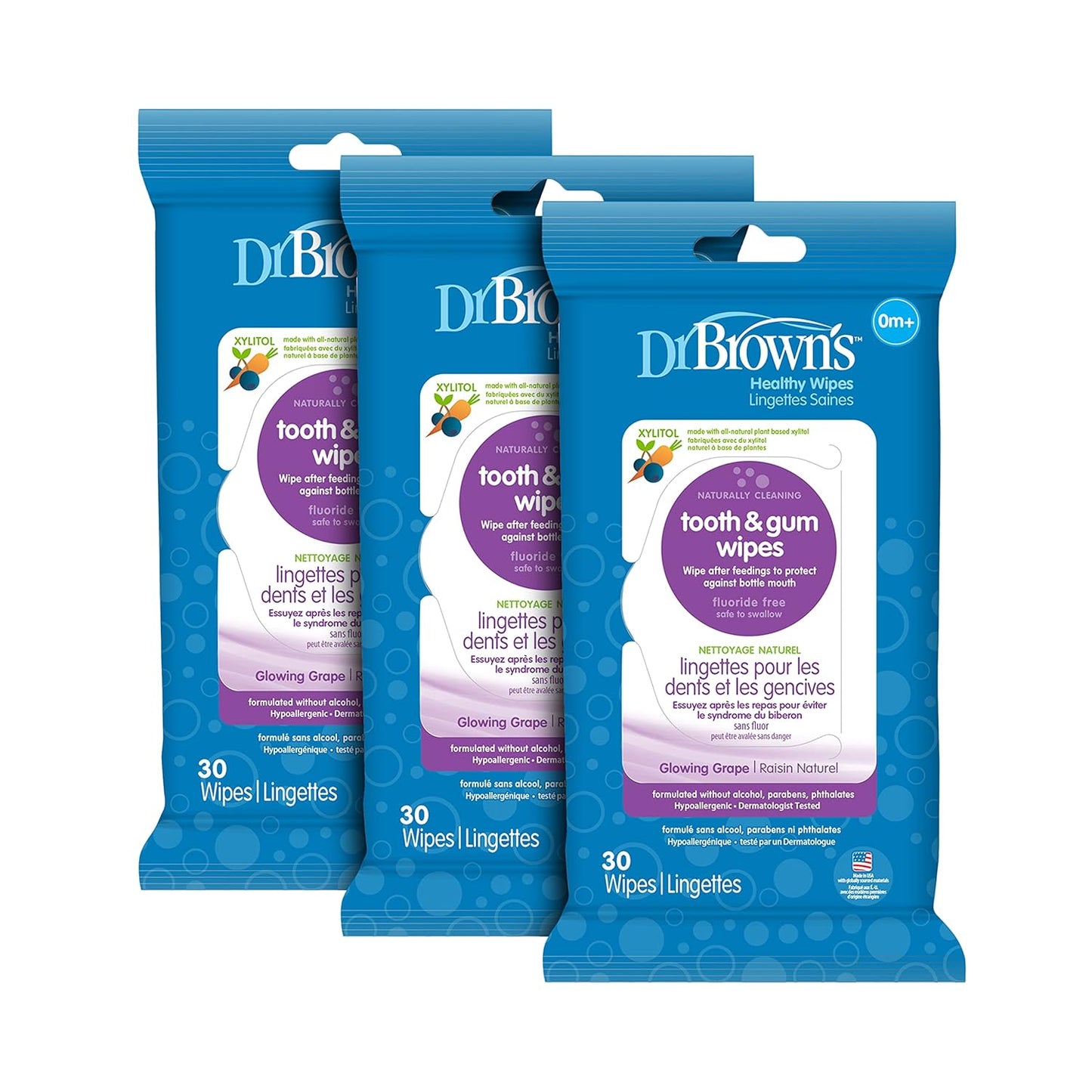 Healthy Smiles Trio: Dr. Brown's Tooth & Gum Wipes x3