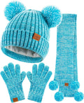 Kids Winter Hat Gloves Scarf Set - Warm Fleece Lined 3-Piece