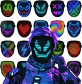 Halloween LED Mask Light Up Costume Mask - 25 Modes, Gesture Control