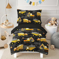 Toddler Bedding Set for Boys - 4-Piece Truck Comforter Set