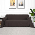 Couch Cover Chocolate Sofa Cover for 2 Cushion Couch - X-Large 91ft x