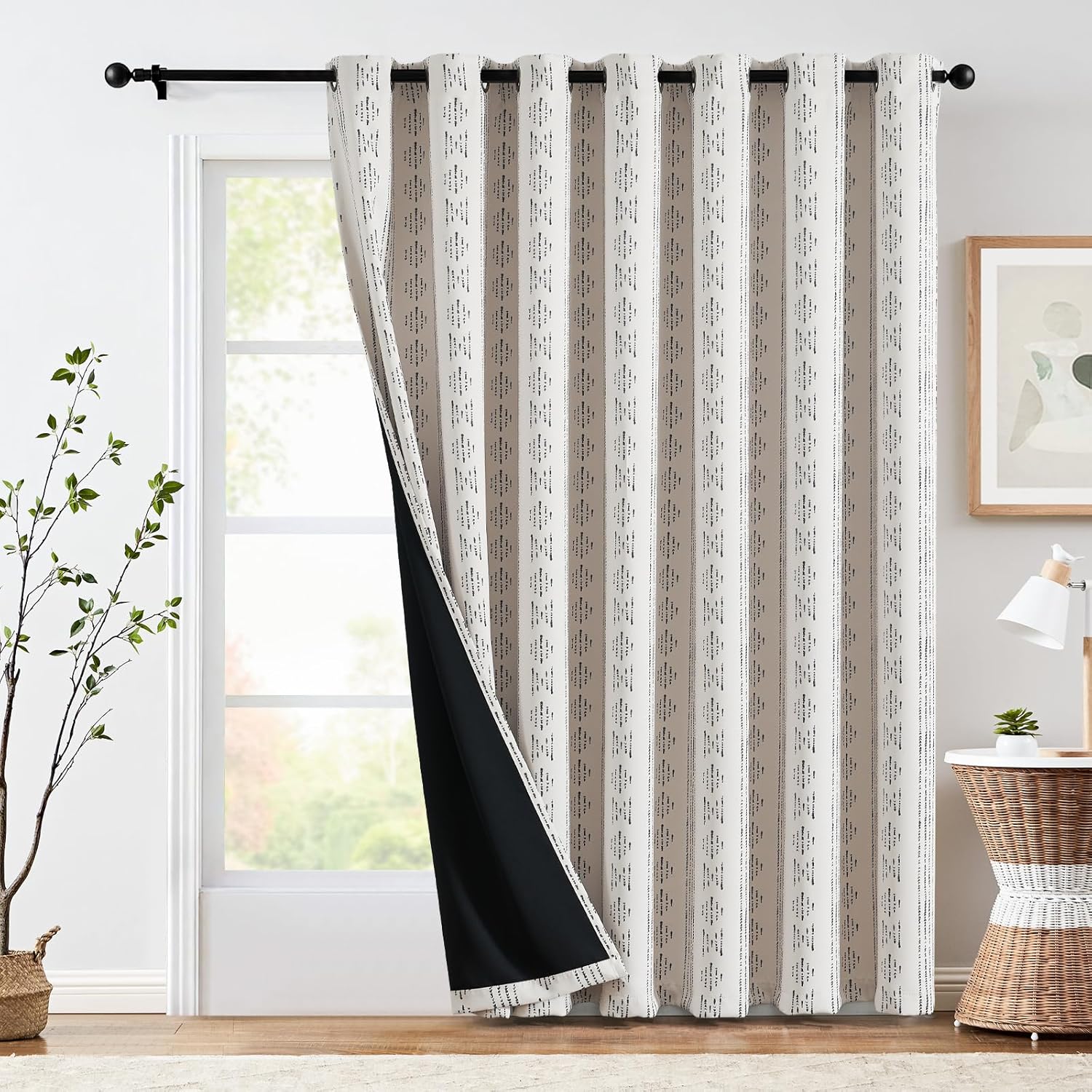 jinchan 95% Blackout Boho Curtain for Bedroom 84 Inches Long