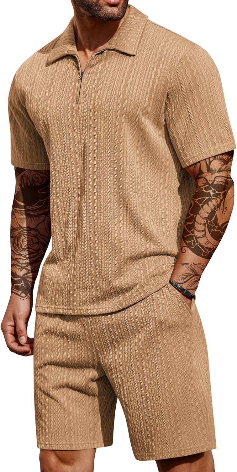 COOFANDY Men's 2 Pieces Outfits for Summer Athletic Style