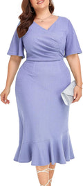 Plus Size Mermaid Midi Dress for Women - Flattering Ruched Fit Club