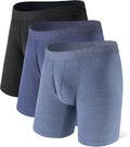 Mens Underwear Boxer Briefs Breathable Soft Moisture-Wicking LOW-CHAFE