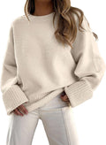 Women's Oversized Fuzzy Knit Pullover Sweater - Soft, Cozy Fit