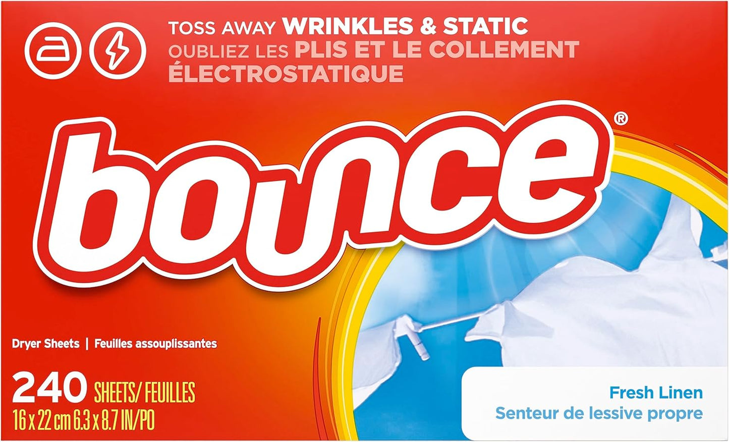 Bounce Dryer Sheets Fabric Softener for Fresh Linen Scent