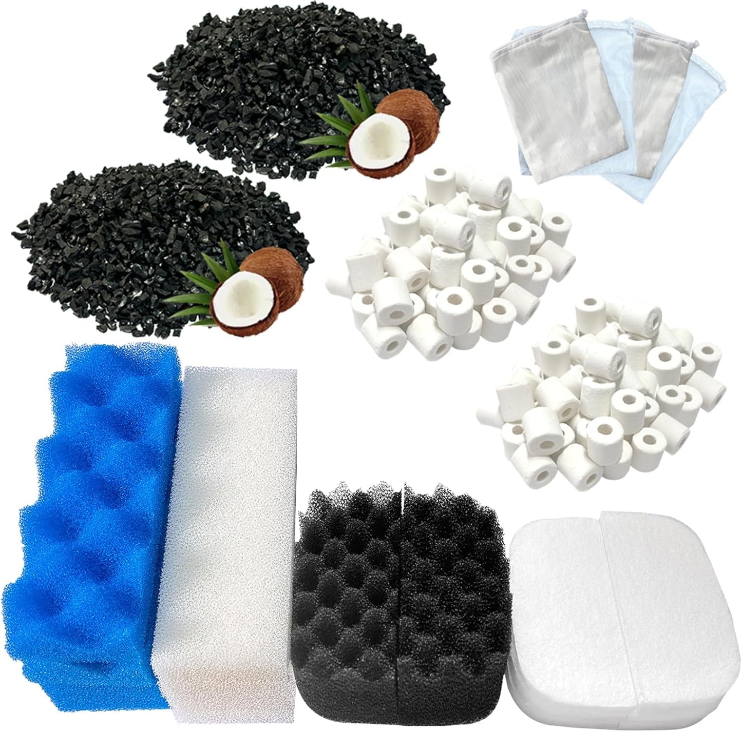 24 Pack Aquarium Media Kit for Fluval 206/207 Canister Filters