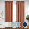 Terracotta Curtains 96 in Rod Pocket Panels - Light Filtering Sheers