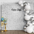 Matte White Sequin Wall Backdrop 36PCS - Opaque Black Back for Better