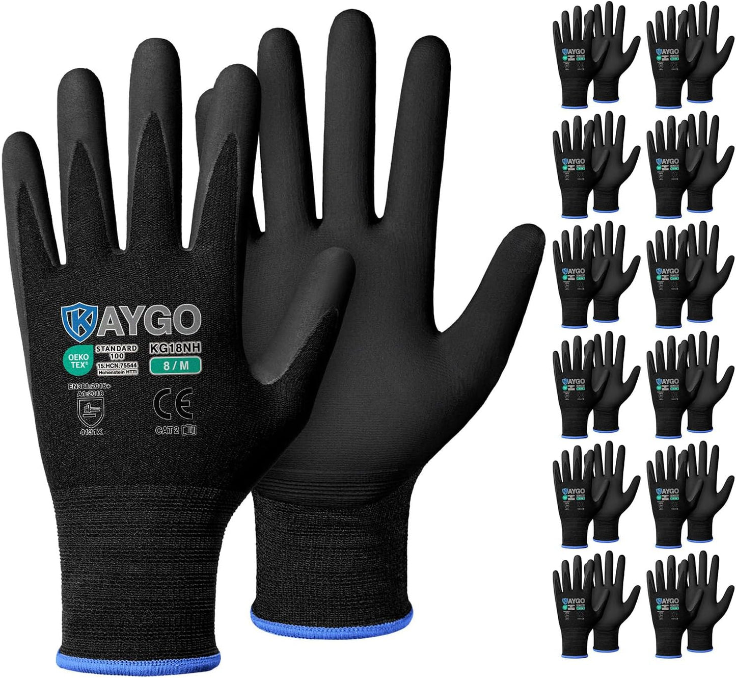 KAYGO Safety Work Gloves with MicroFoam Nitrile Coating