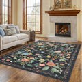 Amada 5x7 Area Rug - Low-Profile Washable Boho Floral Rug