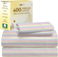 Rainbow Striped Twin XL Cotton Sheet Set - 400 TC Sateen