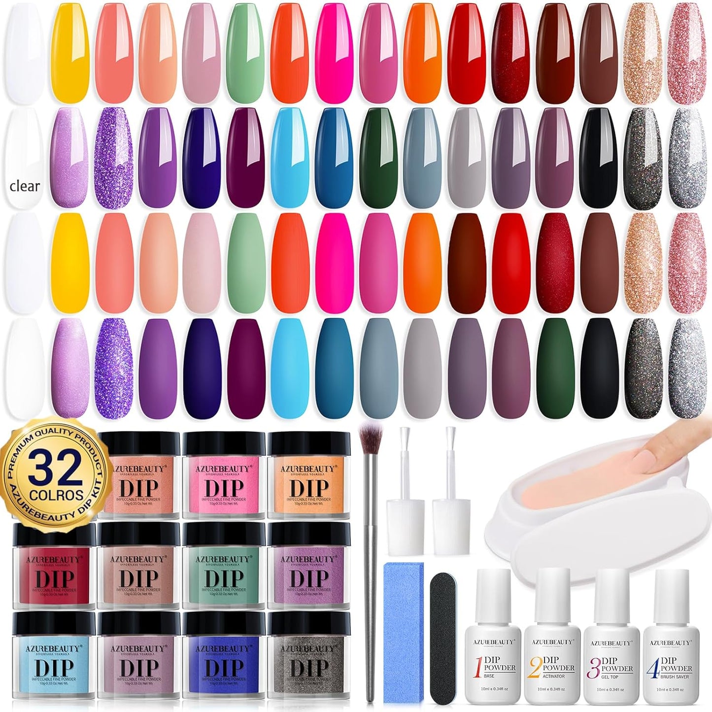 AZUREBEAUTY Dip Powder Nail Kit for Stunning DIY Manicure