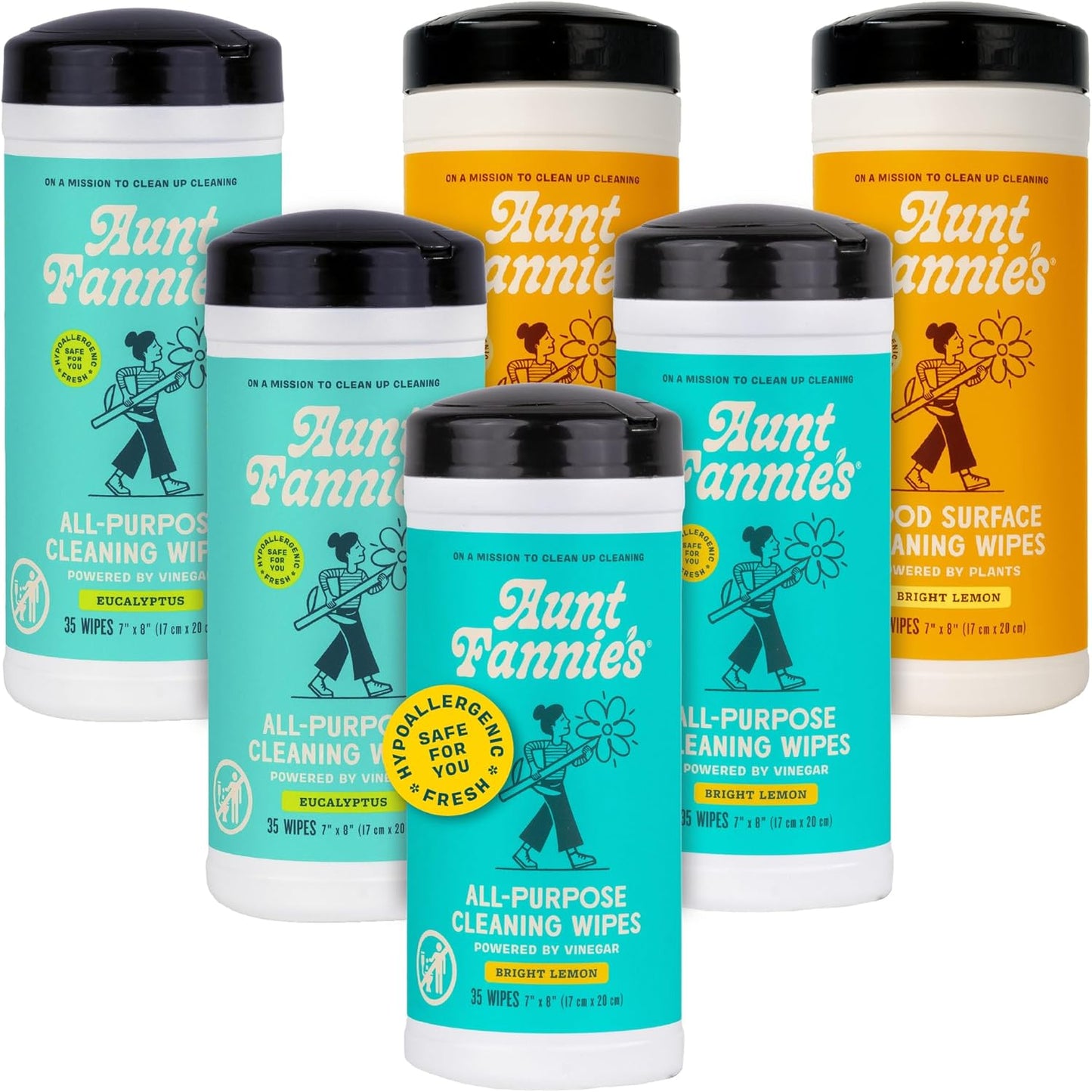 Natural Cleaning Wipes Variety Pack for Easy Everyday Cleanup