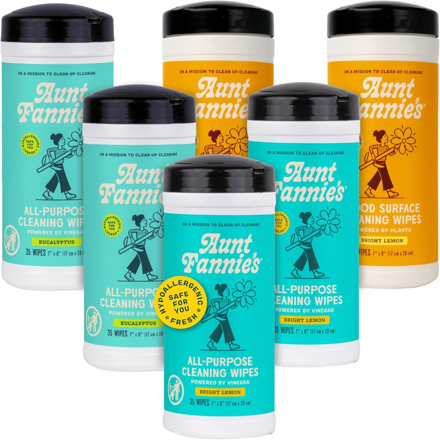 Natural Cleaning Wipes Variety Pack for Easy Everyday Cleanup