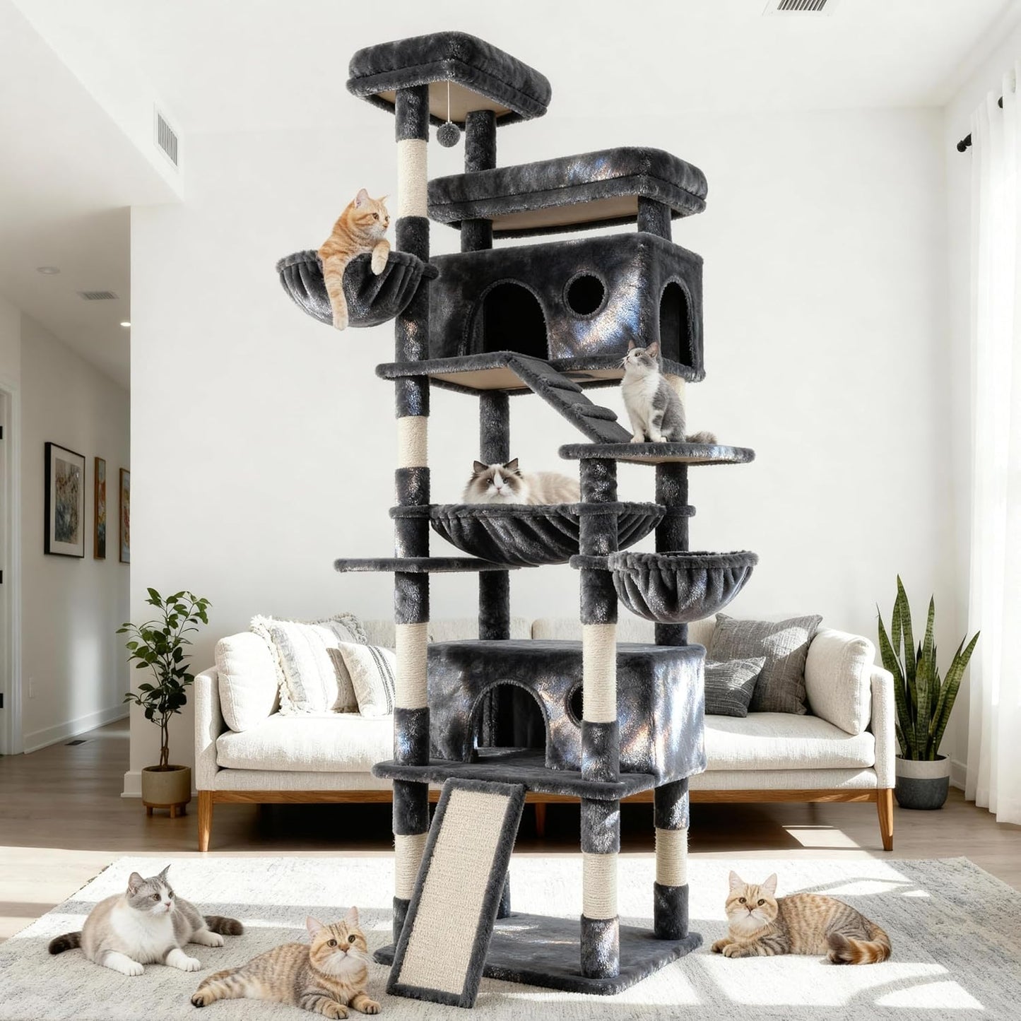 Tall Cat Tree Tower Large: 80-Inch Extra Giant Cat Condo
