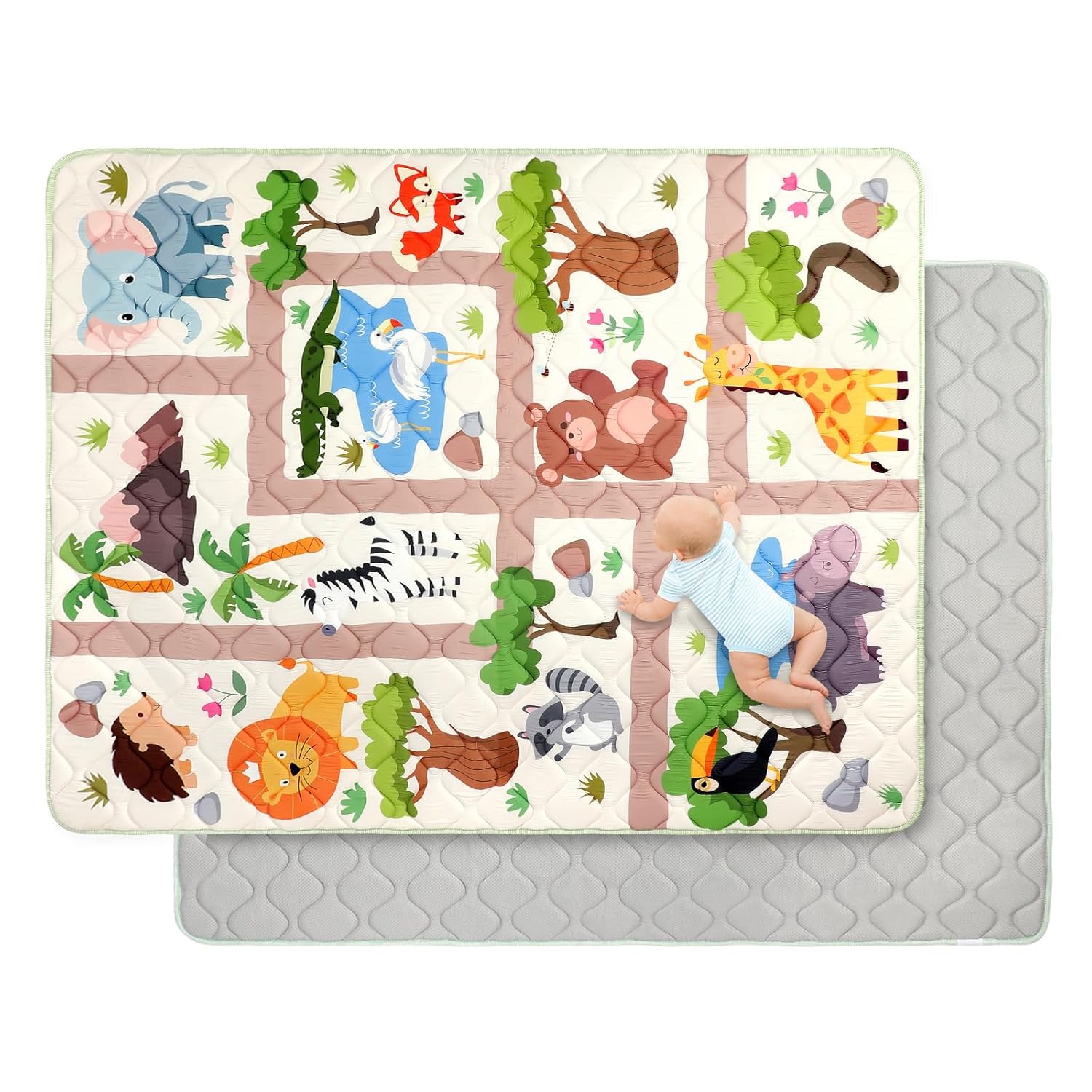 Baby Play Mat for Floor 59x71 inch, Extra Thick Soft Cushioning