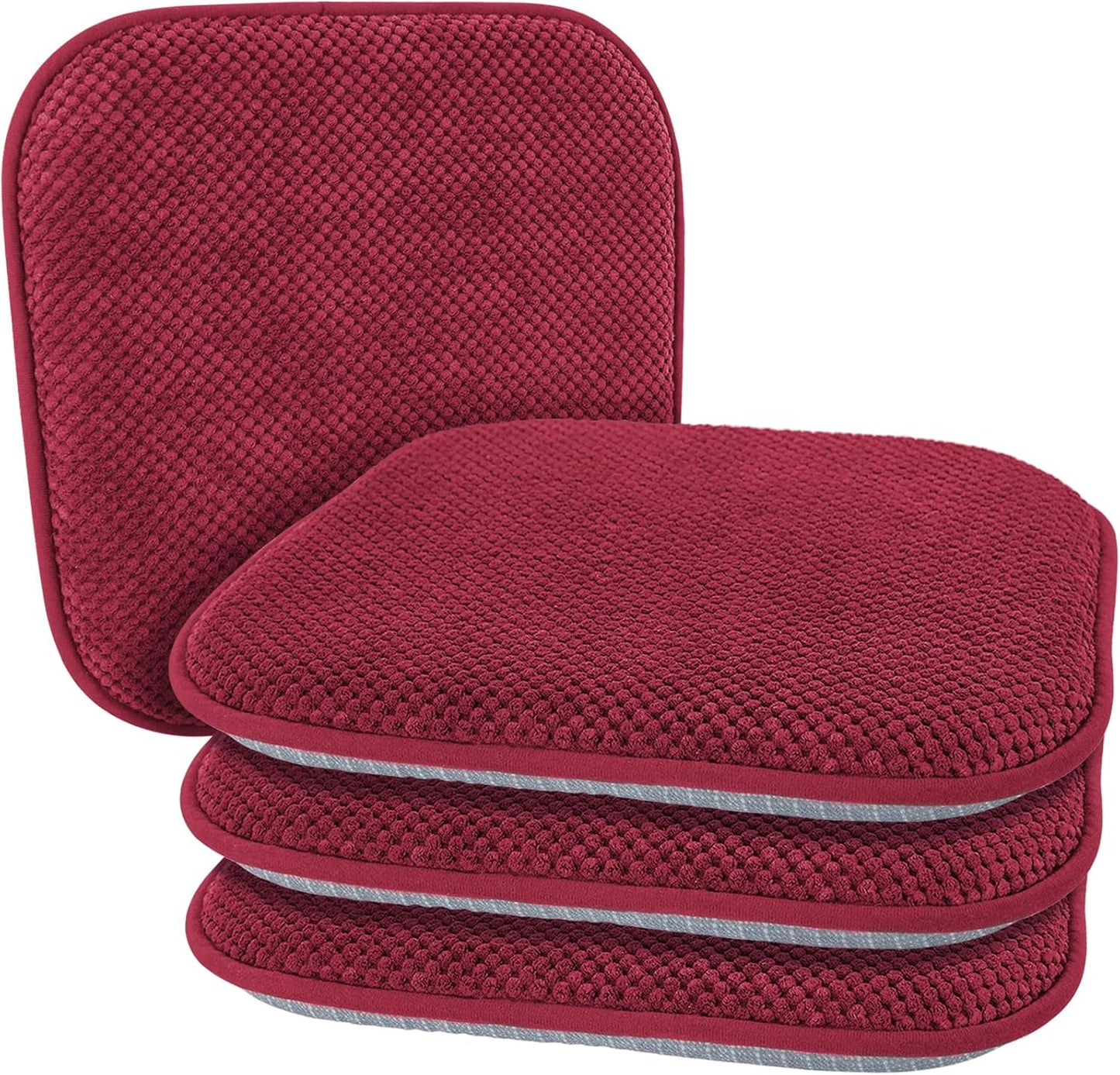 Wine Red Kitchen Dining Chair Cushions Set of 4 for Comfort