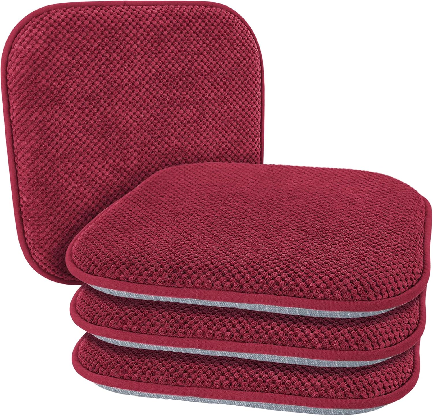 Wine Red Kitchen Dining Chair Cushions Set of 4 for Comfort