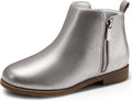 Girl Ankle Boots Kids Low Heel Winter Booties - Side Zipper