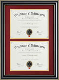 Double Diploma Frame for Two 8.5x11 in Certificates - Red Mat