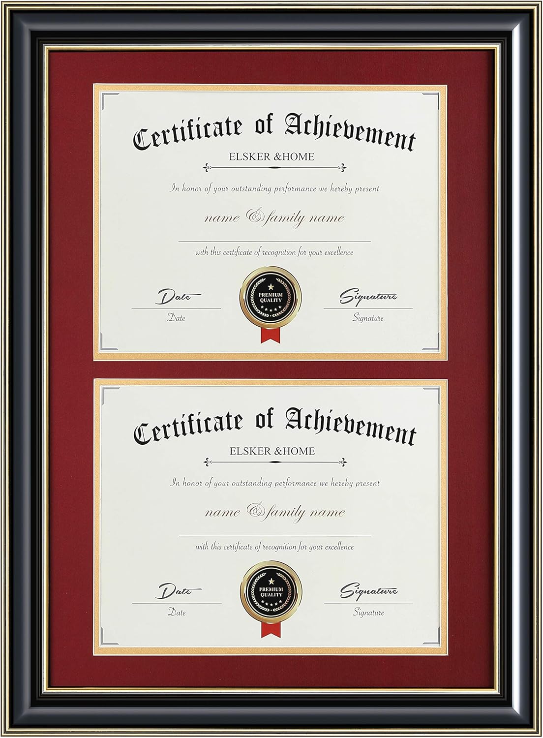 ELSKER&HOME Double Diploma Frame for Two 8.5x11 Inch Documents