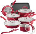 Rachael Ray Create Delicious Nonstick Cookware Set, 13 Piece - Red